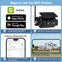 Magnetic Solar Wireless Backup Camera, 1080P WiFi Hitch Camera for Truck RV Trailer, 9600mAh Battery Powered Rear View Camera for iPhone/Android/iPad, IP69 Waterproof, IR Night Vision, No Wiring