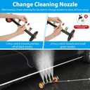 2-in-1 Undercarriage Pressure Washer Water Broom with Replaceable Nozzle, 16 Inch Car Pressure Washer with Foam Washer/Mitten, Surface Cleaner 1200-4000 PSI (with Bottle& Replaceable Nozzle)
