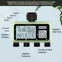 4 Outlet Sprinkler Timer, Programmable Garden Hose Timer with Rain Delay, Manual& Automatic Watering System, Waterproof Gardening Supplies Irrigation Controller for 4 Separate Water Zones