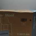 DUMOS 26 Inch Counter Height Bar Stools Set of 2, Modern Faux Leather High Barstools with Back and Metal Leg, Bar Chairs for Kitchen lsland, Brown