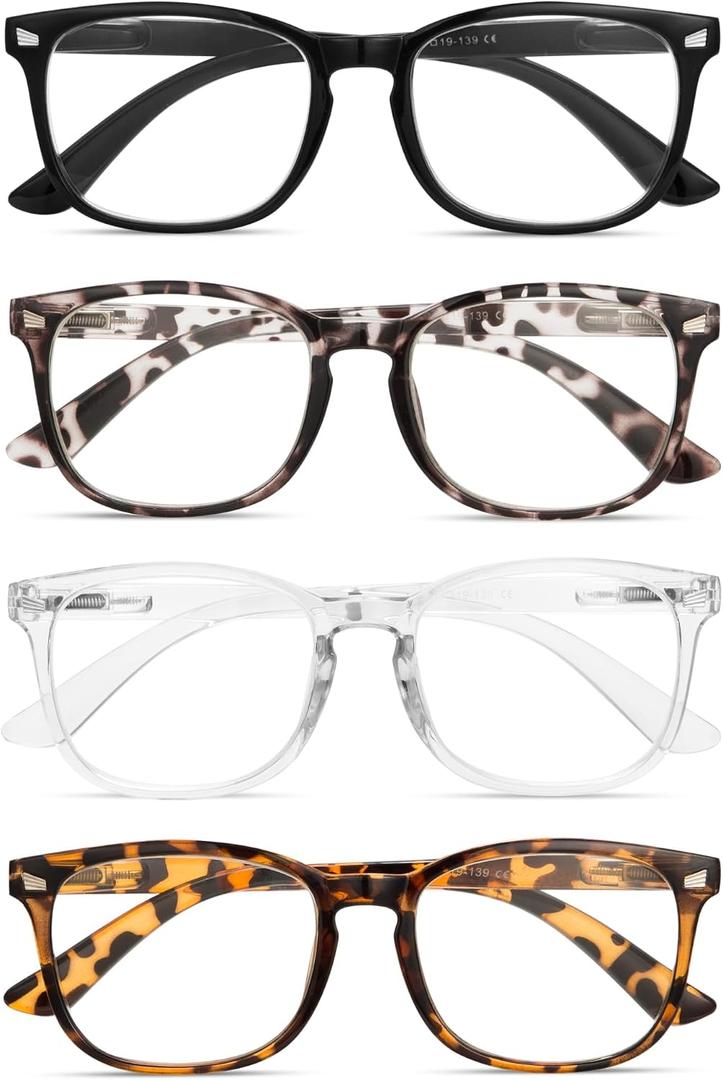 BLS BLUES Reading Glasses for Women for Home, Office & Driving - HD Clear Readers with Blue Light Blocking Protection