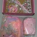 Princess Dress Up for Girls, Unicorn Light up Princess Cape Princess Dress Costume Crown Gift for Girls 3 4 5 6