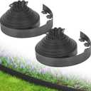 3-Inch x 100 FT Landscape Edging Border Kit with 150 Stakes, Plastic Garden Edging Border, Flexible No Dig Lawn Edging Border for Garden Flower Beds Yard Pathway Paver (Black)