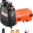 VEVOR Cast Iron Water Transfer Pump, 115V AC 1600 GPH 1/2HP, Portable Electric Utility Pump with Carbon Brush, Filter, Brass Connectors, for Garden, Rain Barrel, Pool, Pond, Hot Tub, Aquarium Draining