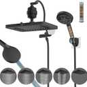 Hibbent 5-spray 13'' Dual Filtered Rainfall Shower Head Combo, High Pressure 10-setting Handheld Shower Head with 12'' Adjustable Extension Arm, 20 Stage Shower Filter, 71'' Hose, Oil Rubbed Bronze