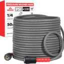 YAMATIC Flexible Pressure Washer Hose 50FT 1/4", 3200 PSI, M22-14mm Female Ends, Kink-Resistant Replacement for Gas/Electric Power Washer Troy-Bilt Ryobi Craftsman, Grey