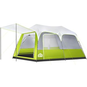 8/10 Person Instant Camping Tent, Pop-Up Family Tent for Instant Easy Setup, Spacious Interior, Includes Rainfly, Room Divider, Carry Bag, Backpacking Tents for Camping, Hiking, Sleepovers (Green)