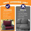 Unimatta Sunbrella Outdoor Patio Chair Cushions Set, 24" x 24", Set of 2, Water-Repellent, Fade Resistant, Deep Seat Cushion for Backyard, Couch, Sofa and Patio Furniture, Spectrum Ruby