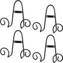 MOCOUM 4 Pack Wall Mount Plate Display Stands, Medium Wall Easel Holder Plate Hanger Vertical Plate Stand Holders, Wall Display Picture Frame Stand for Decorative Plates, Arts (Circle, 6 inch)