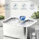 Stainless Steel Dog Water Fountain, 3 Gallon Extra Large Pet Fountains for Large Dogs, Great Dane Waterer Automatic Dog Bowl Dispenser,Filter Drinking Bowls for Multi Pets, Easy to Clean, Quiet Pump