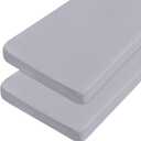 Cot Sheets 31" x 75", 2 Pack Cot Size Sheet Fitted with Narrow Twin/Camp Bunk/Rvs Bunk/Guest Beds/Army Cots/Trifold Mattress, Super Soft Breathable Microfiber Bed Cover, Bottom Sheet, Gray