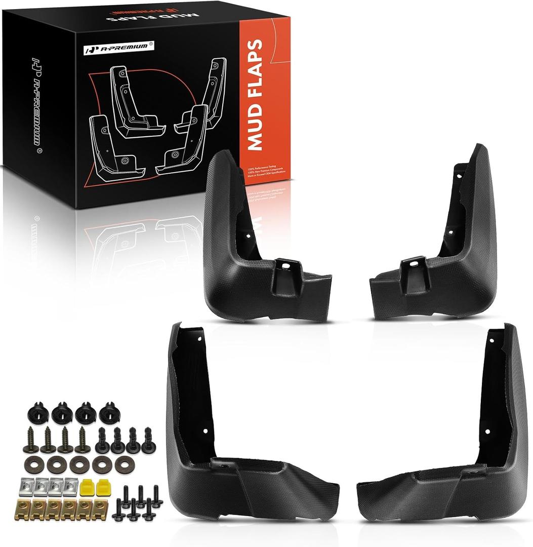 A-Premium Set of 4PCS Mud Flaps Splash Guards Mudguards with Hardware Kits Compatible with Subaru Crosstrek 2017-2023, XV 2018-2022, Front & Rear (Driver and Passenger Side)