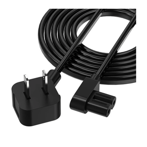 AGVEE 5ft TV Power Cord, 90 Degree Angled L-Shaped UL Listed 2-Prong AC Power Cable IEC C7 C8 Compatible with Samsung LG Sony Insignia Apple TV LCD LED, Vizio Roku JBL Partybox, Black
