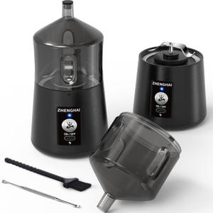 Electric Herb Grinder 150W Spice Grinder USB-C Rechargeable, Compact Size, Easy On/Off. Fast Grinding Dry Spices Herbs, with Pulse Mode and Cleaning Brush (Black) (30g)