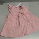 BTGIXSF Baby Girls' Summer Cotton Linen Flutter Sleeve Dress Toddler Beach Sundress 012N Dusty Blue 2T, Button-pink-1