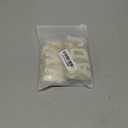 Y.TAO 52PCS White Chenille Letter Patches with Gold Trim - Varsity Style Self Adhesive Appliques for Jackets, Hats, Denim, Backpacks, DIY Fabric Stickers