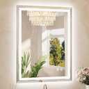TETOTE Led Lighted Bathroom Mirror with Beveled Edge, 28 x 36 Inch Frontlit & Backlit Bathroom Vanity Anti-Fog Mirror with Extra-Bright Lights, 3-Color Dimmable, Tempered Glass, Waterproof