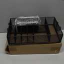 SHASABALI Paper Plate Organizer with Utensil Holder 6 Compartment Metal Paper Plate Dispenser for Plates, Cups, Napkins, Cutlery Countertop Silverware Party Holder for Kitchen, Party, BBQ & Camping