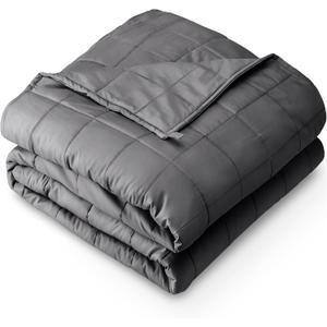 Bare Home Weighted Blanket Queen Size 17lbs (60" x 80") for Adults - All-Natural 100% Cotton - Premium Heavy Blanket Nontoxic Glass Beads (Grey, 60"x80")