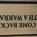 BIRDROCK HOME Come Back with a Warrant Coir Doormat | 18 x 30 Inch | Standard Welcome Mat with Black Border and Natural Fade | Vinyl Backed | Outdoor
