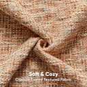 HAUSSY Pack of 2 Chenille Tweed Throw Pillow Covers 20x20 Inch, Rust | Textured Decorative Pillowcases, Velvet Back, Machine Washable, Couch Bed Sofa Living Room Home Decor, No Insert