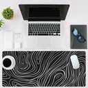 NIYLYNSYN Abstract Outline Gaming Mouse Pad,Large Non-Slip Thick Stitched Edge Mouse Mat for Home Office Gaming Keyboard Desk Pad (35.4 x 15.7 Inches)