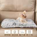 EHEYCIGA Fluffy Dog Crate Bed for Small Dogs, Plush Faux Fur Crate Pad, Calming Anti Anxiety Small Dog Bed (23.6 x 17.5, Grey)