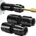 2-Pack Angle Grinder to Die Grinder Adapter, 5/8-11 to 1/4" & 1/8" Collet, Heavy-Duty Metal Conversion Kit for Rotary Burrs, Wood Carving & Metal Polishing, Fits Angle Grinders, Drills & Rotary Tools