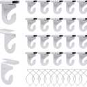 60 Drop Ceiling Hooks for Classrooms & Offices, White Heavy Duty Ceiling Hooks for Hanging Plants & Decorations, Metal T-Bar Hooks for Suspended Drop Ceiling Tiles