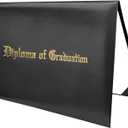 MyGradDay Imprinted Diploma Cover 8.5x11 Diploma Holder Graduation Certificate Cover Smooth Leather Letter Size Black