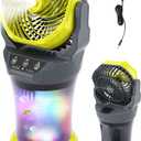 30000mAh Misting Fan Portable Battery Powered Fan with 2L Water Tank,Portable Mist Cooling Fans for Outdoor Camping Tent-120Auto Oscillating,4 Wind Speeds & Spray Modes,RGB Light Gray-Green