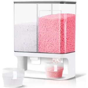 105 Oz Laundry Detergent Dispenser with Nail - Wall Mounted Scent Booster Beads Container, Softener Beads Storage, Rice Dispenser, Dry Food/Solid Grain Organizer