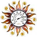 Indoor Outdoor Thermometer, Sun Wall Mounted Thermometer Decorative for Patio, Living Room, Garden Greenhouse, Wine Cellar, No Batteries Required