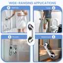 ABLECARE 2 Pack 12 Inch Elderly Heavy Duty Shower Handle, Seniors Grab Bars for Bathtubs, Suction Cup Removable Handrails, Safety Bathroom Grip for Handicap (Black and White)