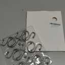 TOPROD Shower Curtain Hooks Rings, Zinc Alloy S Shaped Shower Hooks Rust Proof, Shower Curtain Hangers for Shower Curtain, Kitchen, Wardrobe & Garden, Brushed Nickel, Set of 12