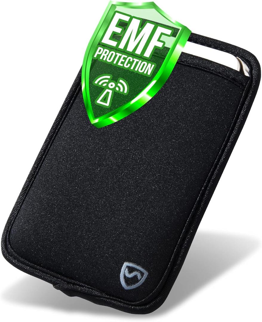 SYB Shield Your Body Anti Radiation Cell Phone Pouch, Cell Phone Sleeves for Blocking EMF, Radiation Blocker for Cell Phone, Black, XL, for Phones Up to 3.25-inches Wide (7 x 4.25 Inches Pouch Size)
