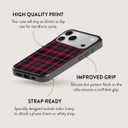 Magnetic for iPhone 17 Pro Case, Reinforced Frame and Cushioning Design (Red Plaid Printed, iPhone 17 Pro)