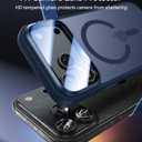 [Upgraded Full Camera Protection] for iPhone 17 Pro Case with Camera Cover Stand [Fit for MagSafe][10FT Mil-Grade Protection] Translucent Magnetic iPhone 17 Pro Phone Case, Blue