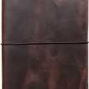 newestor Travelers Notebook Cover with Inner Pockets, Card Slots and Pen Holder, A5 Size, Dark Brown
