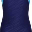 beautyin Girls Swimsuit Size 8-14 Boyleg One Piece Athletic Bathing Suit Training Swimwear (13-14 Years, Navy/Blue)