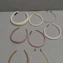 LYroo Headbands for Women Girls Non Slip - 8 Pack Wide Padded Headband Cute Floral Headbands Fashion Pearl Beaded Thin Head Bands Trendy Hair Accessories(White & Pink)