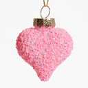 WDS WONDROUS 16Pcs Heart and Ball Ornaments Set, Glitter Pink Orange Christmas Tree Decor with Mixed Finishes for Valentine's Day Wedding Party Decoration