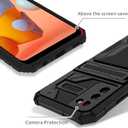 for Samsung Galaxy A03s Wallet Case with Credit Card Holder Stand Kickstand Slim Rugged Shockproof Heavy Duty Defender Armor 【Military Grade】 Protective Phone Case - Black