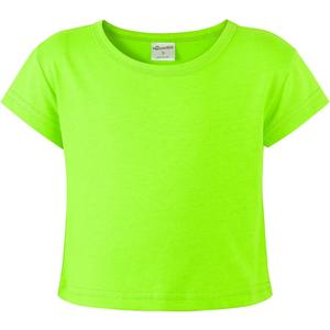 Noomelfish Girls Short Sleeve Crop Tops Kids Summer Dance Cropped T-Shirts, Size L