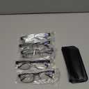 5 Pack Reading Glasses Blue Light Blocking,Spring Hinge Readers for Men Women,Black Frame Anti Glare Eyeglasses