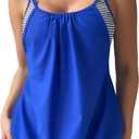 ZAFUL Two Piece Tankini Swimsuit for Women Tummy Control Bathing Suit with Boy Shorts Blouson Swimwear (XX-Large, 0-royal Blue)