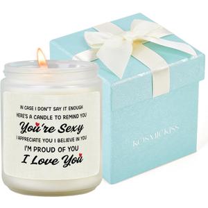 Kosmickiss Valentines Day Gift for Her Him, Lavender Scented Candle, I Love You Anniversary Wedding Gift for Girlfriend Boyfriend Wife Husband, Romantic Birthday Presents