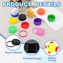 PATIKIL 38mm/1.5" Inner Plastic Bottle Cap, 100Pcs Replacement Screw Bottle Cap Storage Jug Lids for Craft DIY Juice Water Milk, Black