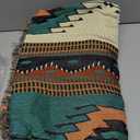Homesy Boho Throw Blankets Southwestern Bed Throws Cover Reversible Green Aztec Southwest Blanket for Couch Chair Sofa Home Outdoor Beach Car Tent Travel Camping 63"x87"