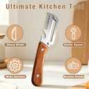 Vegetable Peeler for Kitchen,Multifunctional Vegetable Peeler With Wooden Handle And Bottle Opener,Vegetable Peelers,2-in-1 Stainless Steel Kitchen Tool for Fruit Apple Potato Pumpkin Papaya(3pcs)